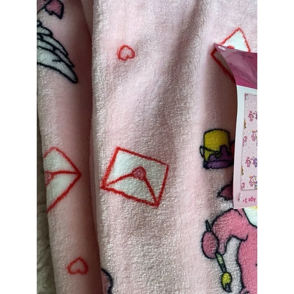 Care Bears Love A Lot Bear Throw Blanket 50 X 70”‎ Valentines Love Letters NEW